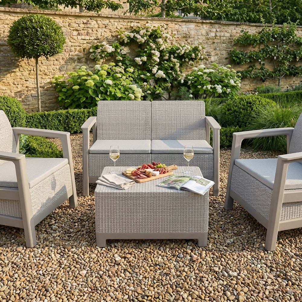 Keter Scandi Set with Storage Table Natural Image 3