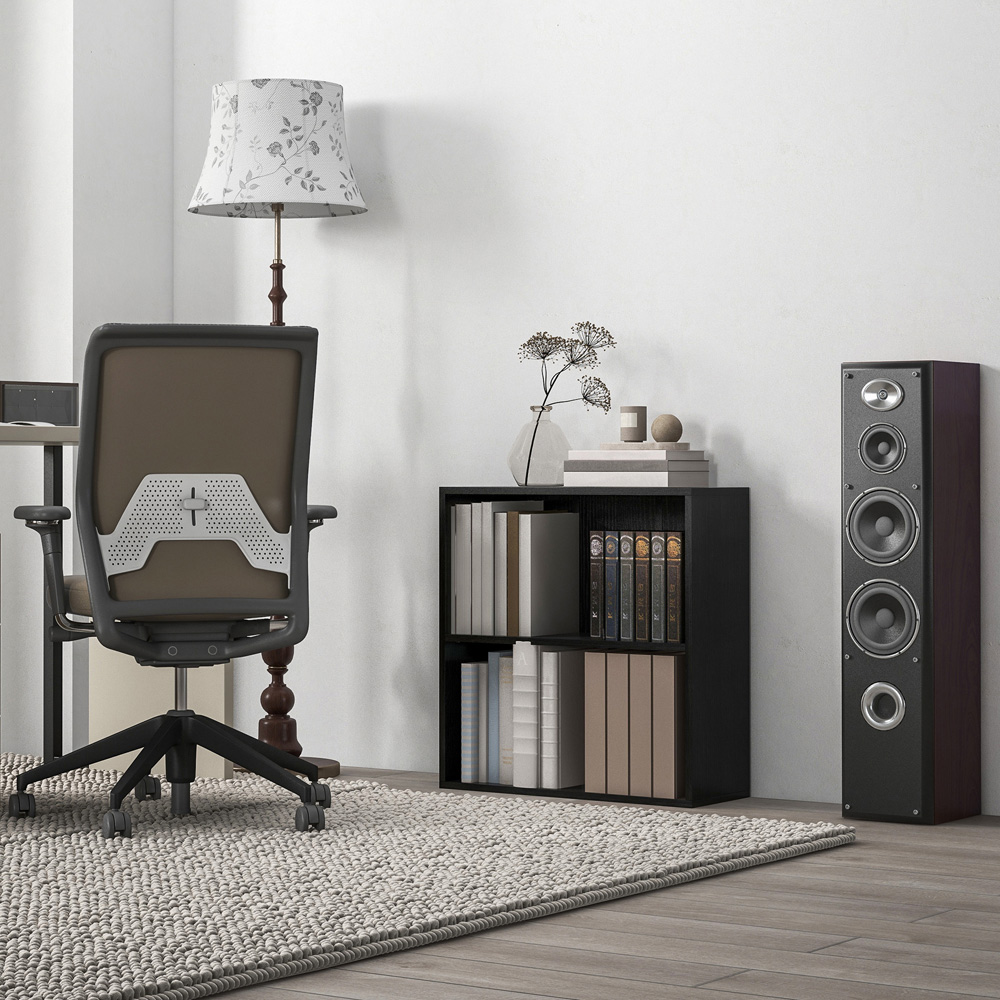 Portland 2 Shelf Black Bookcase Image 5