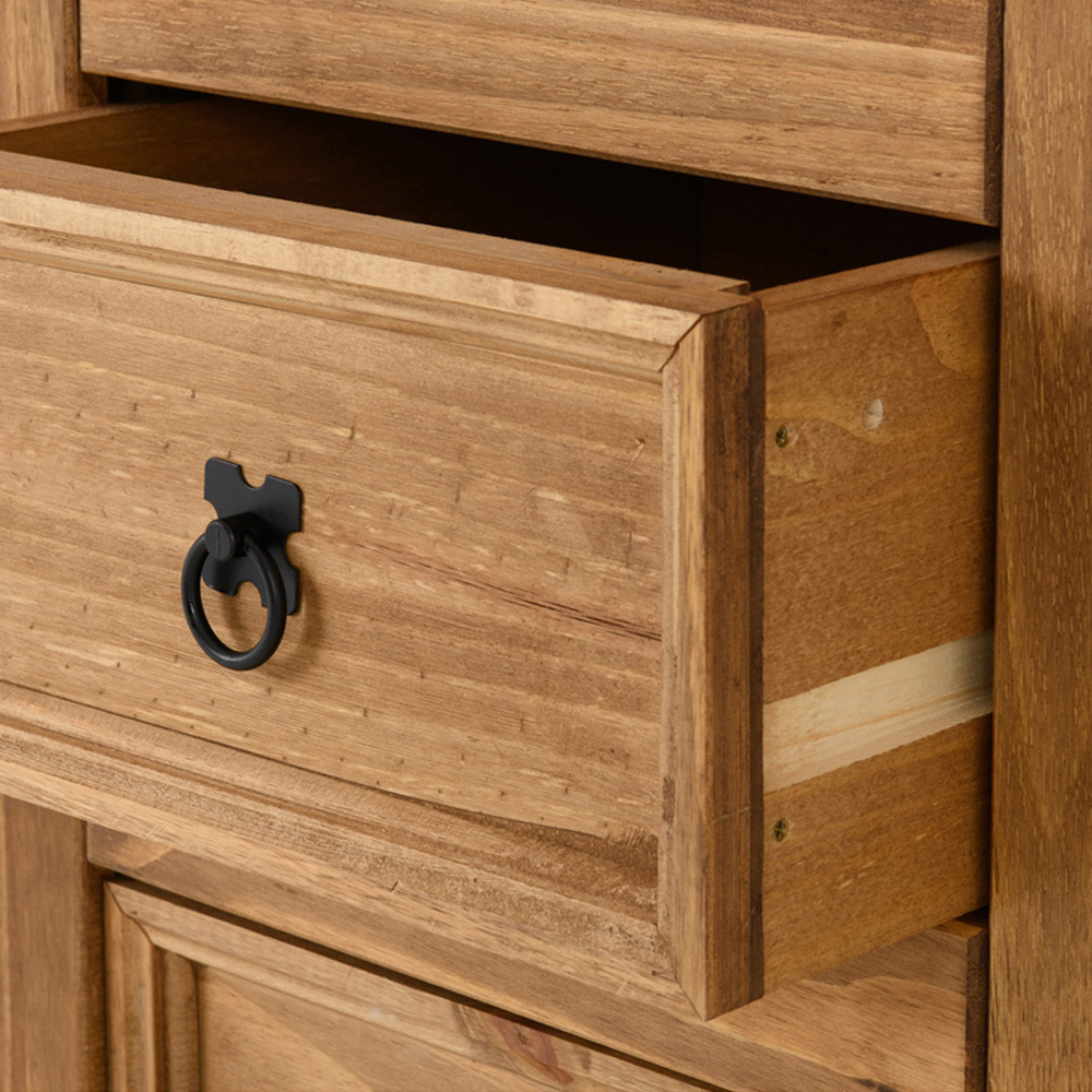 Seconique Corona Single Door 4 Drawer Distressed Waxed Pine Sideboard Image 5