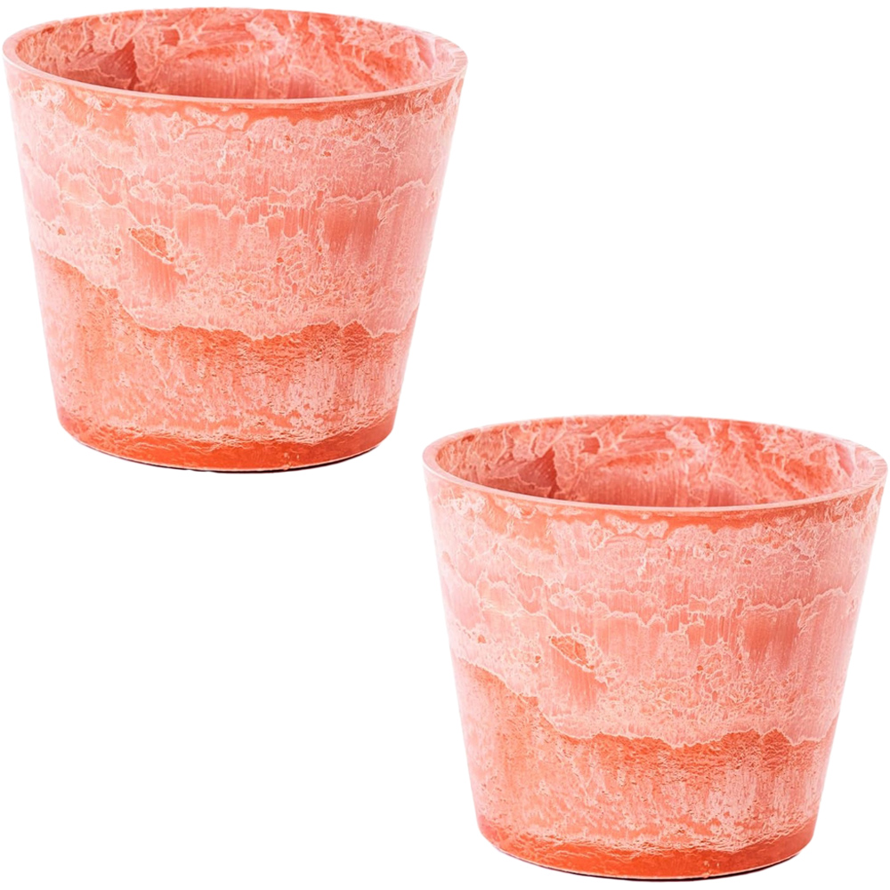 Garden Gear Caesar Terracotta Marble Effect Planter 50cm 2 Pack Image 1