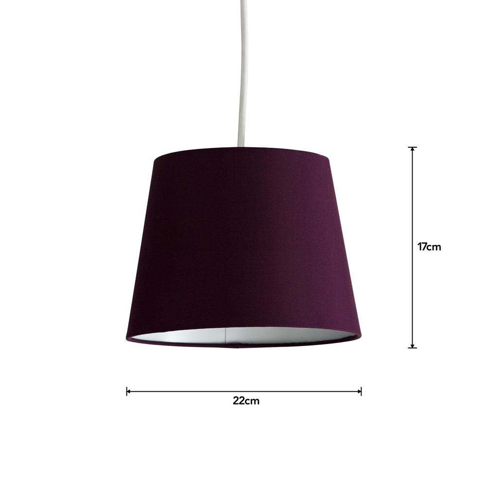 Wilko 22cm Tapered Plum Light Shade Wilko