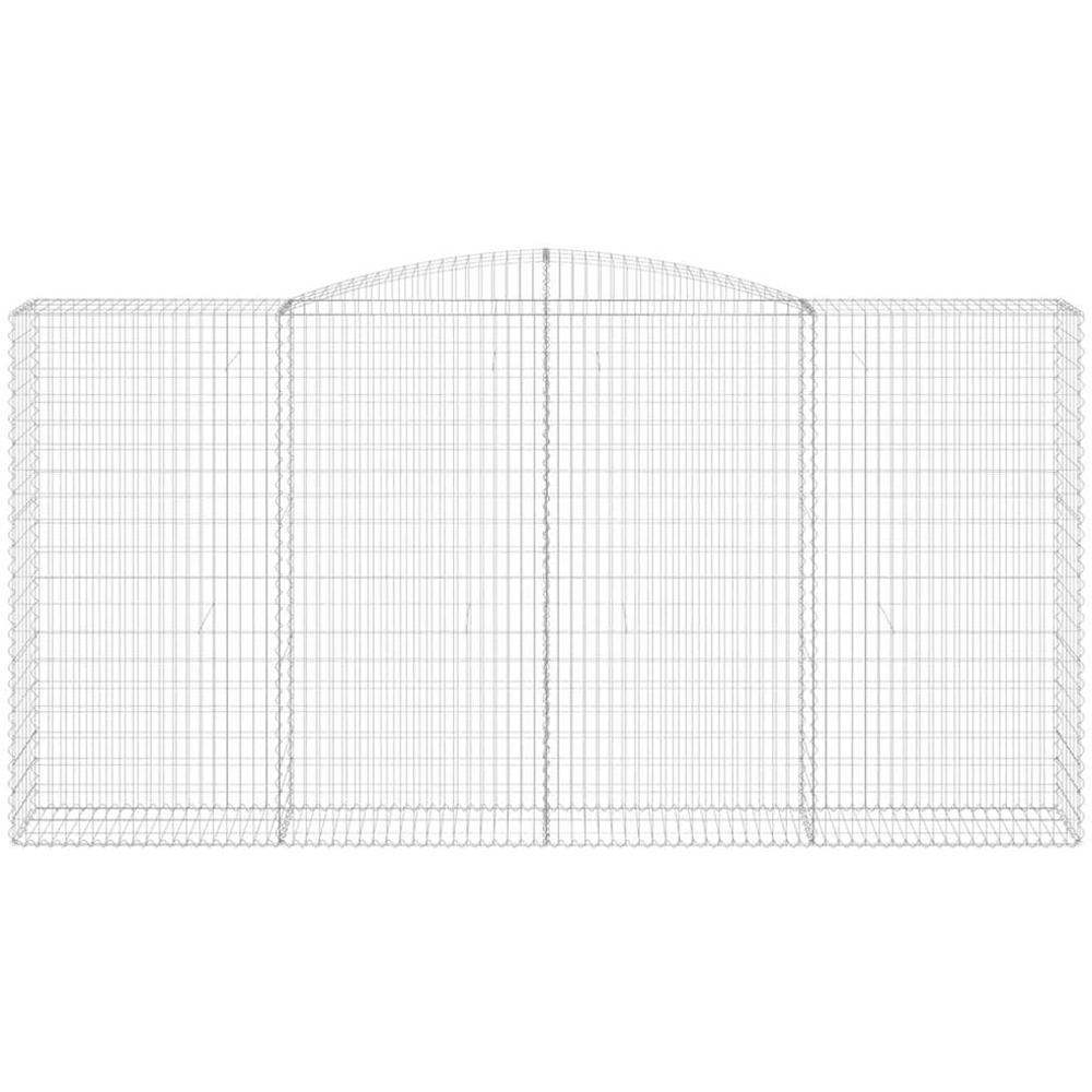 vidaXL Silver Galvanised Iron Arched Gabion Basket 400 x 50 x 200/220cm 10 Pack Image 4