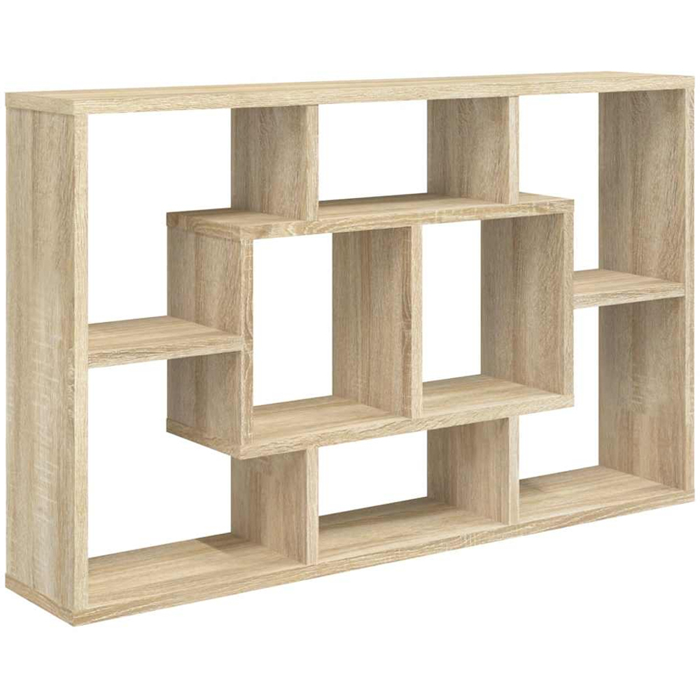 vidaXL 8 Shelf Sonoma Oak Geometric Wall Mounted Bookcase Image 1