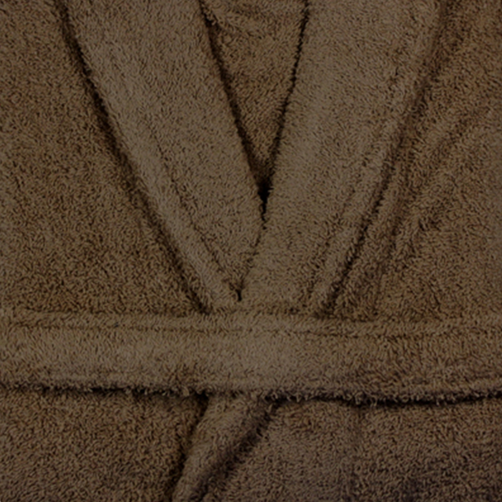 Hardwoods Chocolate Cotton Shawl Collar Bath Robe One Size Image 3