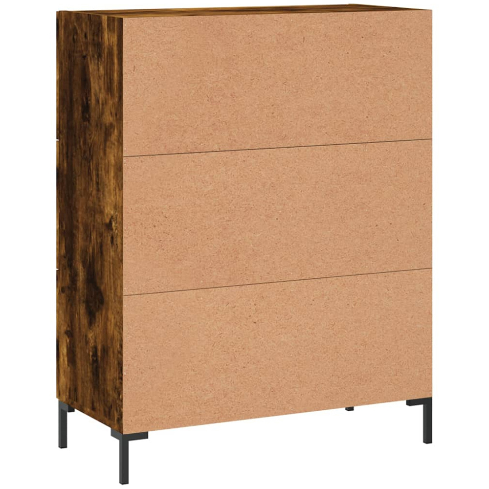 vidaXL Single Door 3 Drawer Smoked Oak Sideboard Image 8