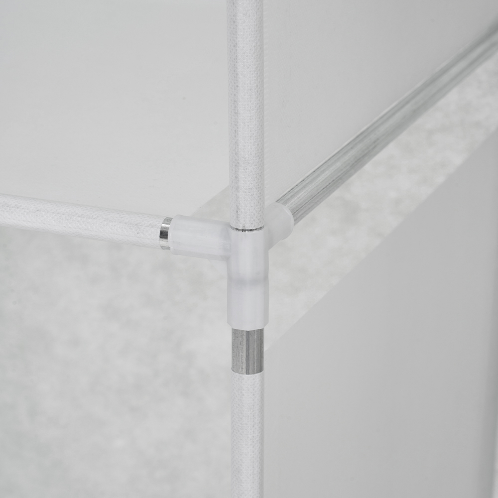Living and Home 8 Shelf Silver and Grey Portable Fabric Wardrobe Image 4