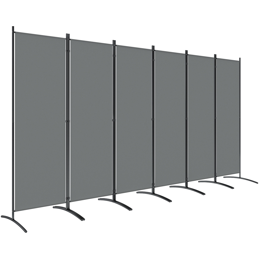 Outsunny 6 Panel Dark Grey Foldable Garden Privacy Screen Image 2
