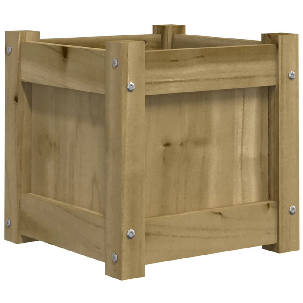 vidaXL Brown Impregnated Solid Pine Wood Garden Planter 31 x 31 x 31cm Image 1