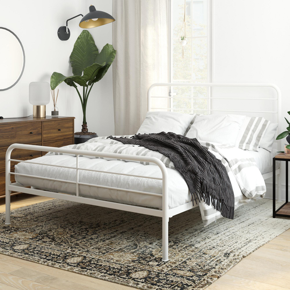 Dorel Millie Double White Metal Bed Frame Image 1