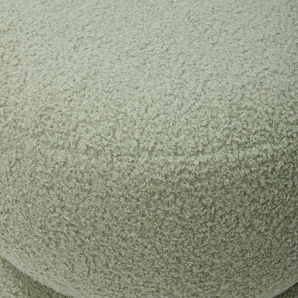 Living and Home Green Teddy Fleece Double Layer Round Footstool Image 6