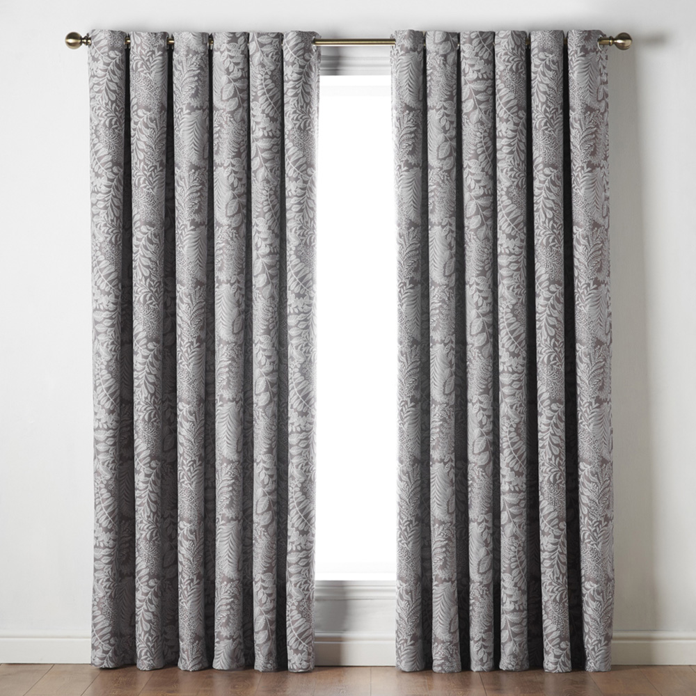 Alan Symonds Fern Latte Blackout Ring Top Eyelet Curtains 228 x 183cm Image 1