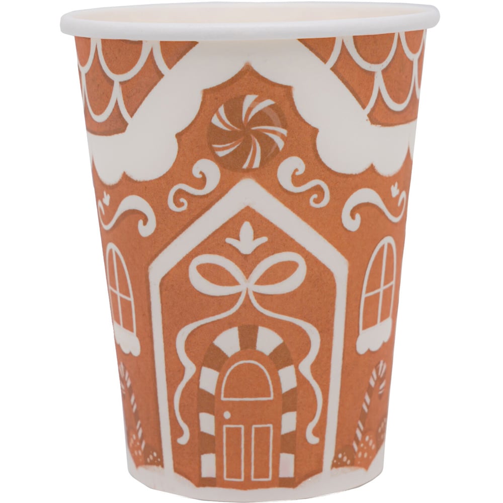 Pack of 8 Gingerbread Paper Cups - Brown Image 3