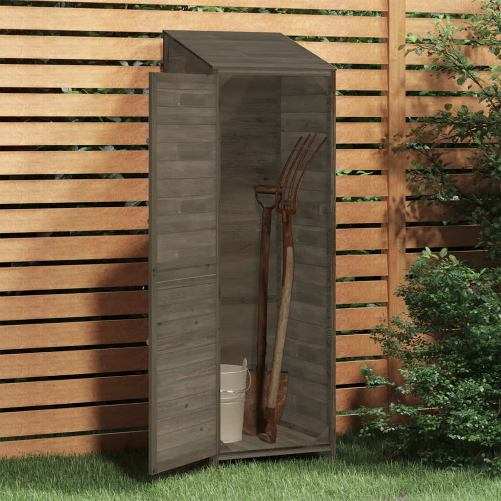 vidaXL 1.8 x 1.7ft Anthracite Wooden Pent Garden Shed Image 2