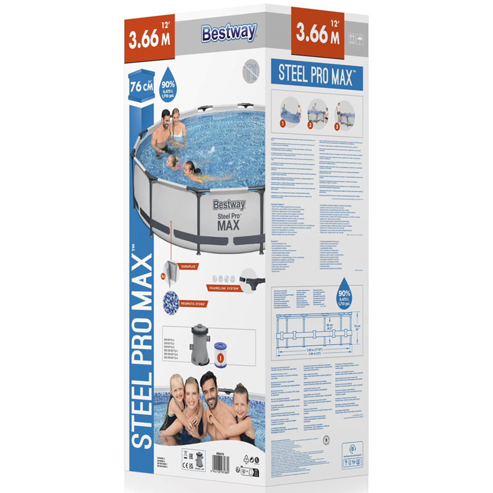 Bestway Steel Pro Max Frame Paddling Pool 12ft x 30 inch Image 8
