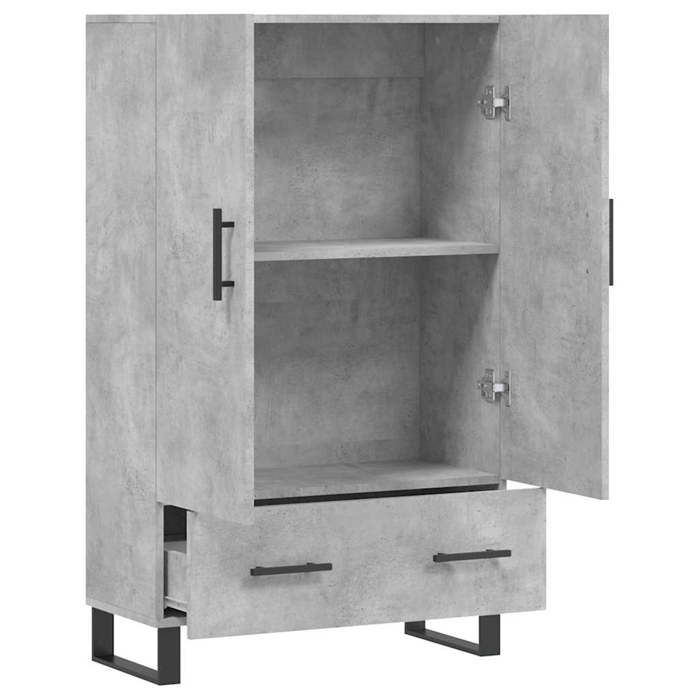 vidaXL 2 Door Single Drawer Concrete Grey Highboard Image 5