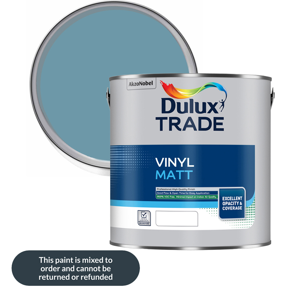 Dulux Trade Stonewashed Blue Walls and Ceilings Vinyl Matt Paint 2.5L Image 1