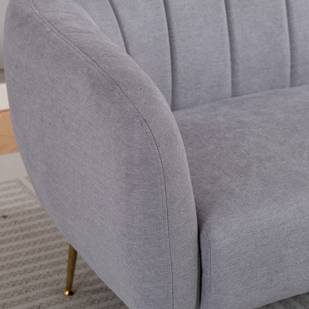 Artemis Home Stanton 2 Seater Grey Fabric Shell Accent Sofa Image 2