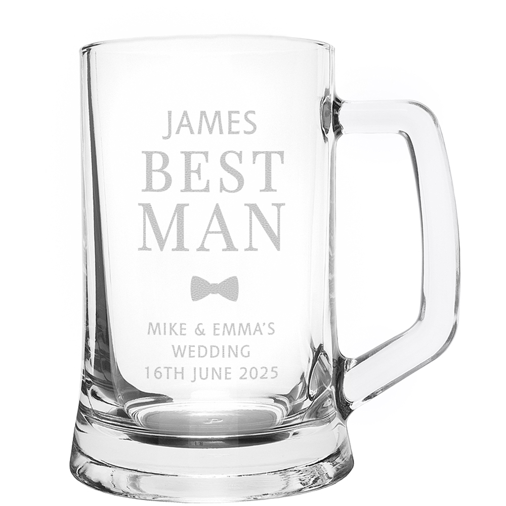 Personalised Memento Personalised Best Man Pint Stern Tankard Image 1