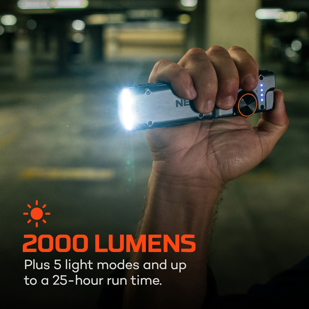 Nebo Edge 2K 2000 Lumens Dynamic Dial Rechargeable Tactical EDC Pocket Flashlight Image 9