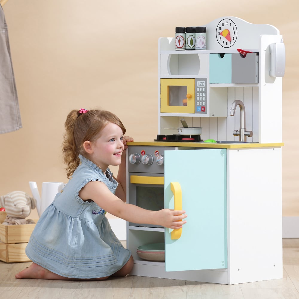 Teamson Kids Little Chef Florence White Green and Yellow Classic Kitchen Play Set Image 7