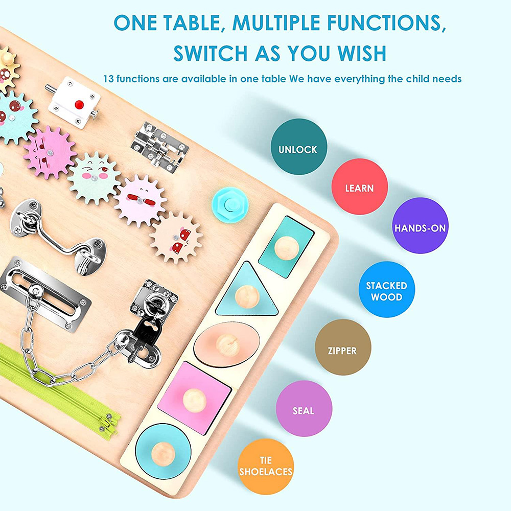 Dyzi Toddlers Montessori Busy Board Sensory Toy Image 6