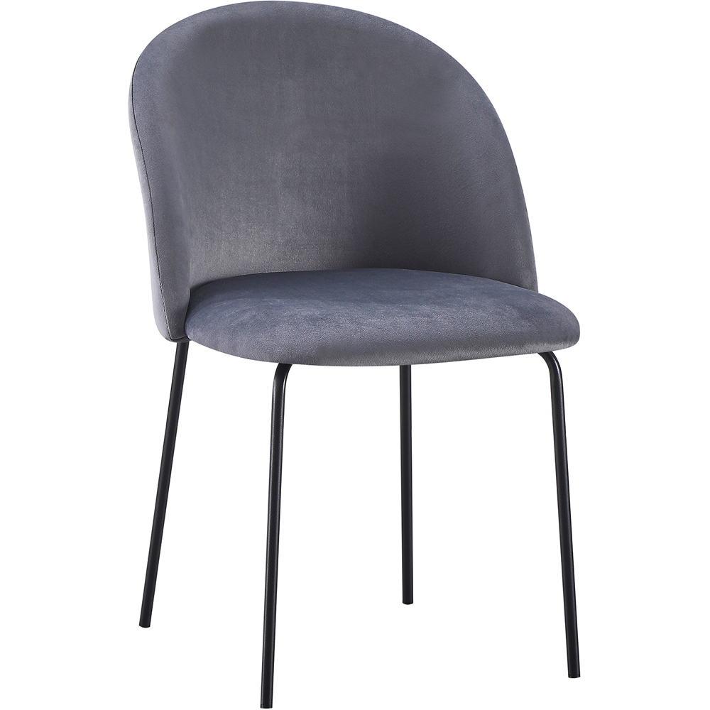 Seconique Boston Set of 4 Grey Velvet Dining Chair Image 7