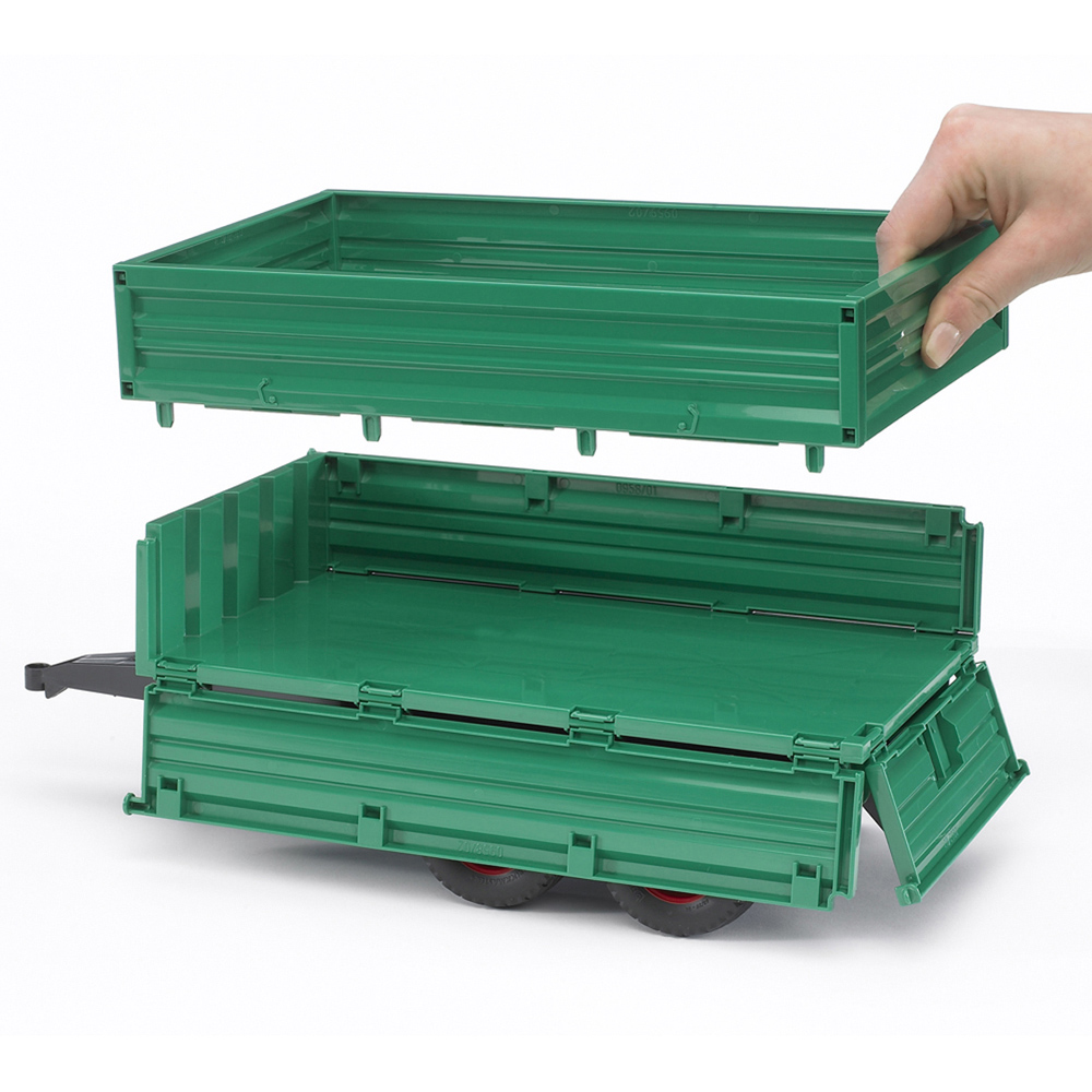 Bruder Kids Tipping Trailer Playset Model with Removable Top Image 3