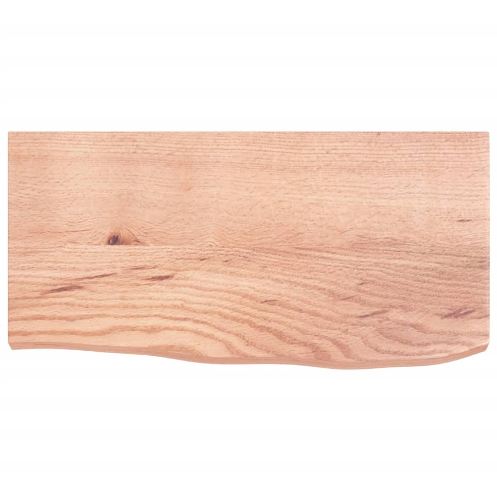 vidaXL 60cm Treated Solid Oak Wood Floating Wall Shelf Image 3