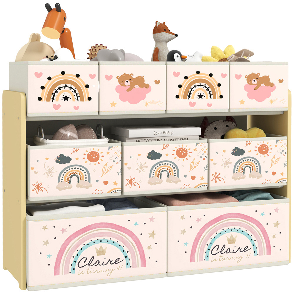 AIYAPLAY 3 Tier Yellow Toy Organiser Shelf Image 2