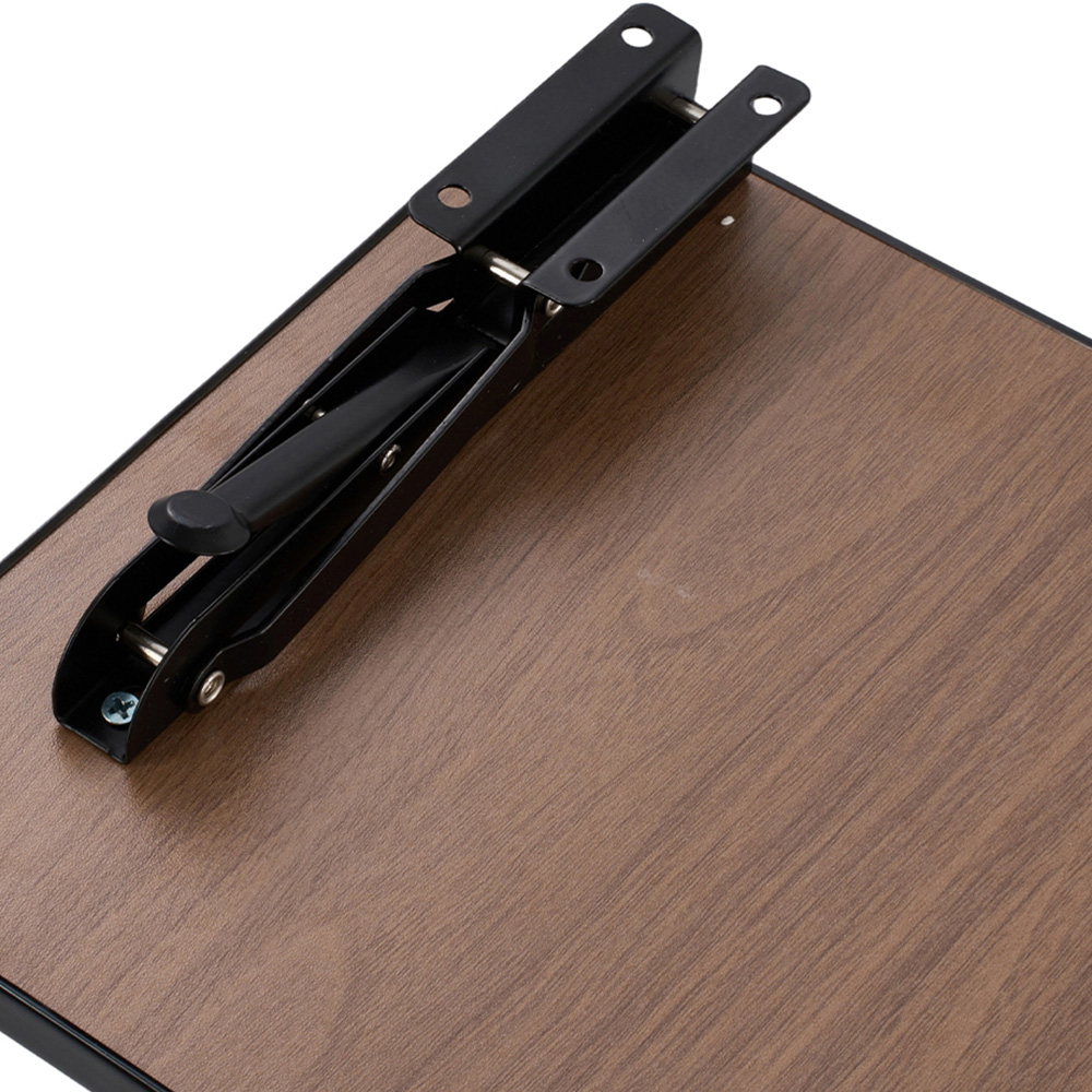 Living and Home Black Wall Mounted Folding Table with Iron Brackets 75 x 24cm Image 4