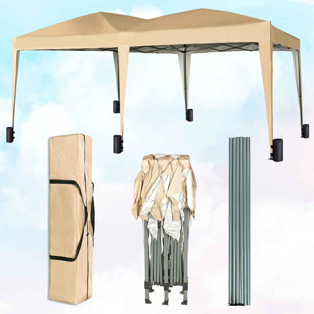 Beige 3 x 6m Pop Up Gazebo with Removable Sides Image 4