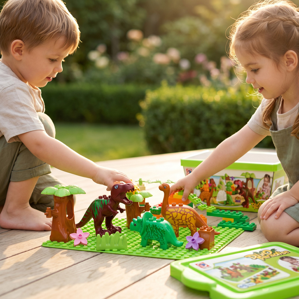 Willowmare 40-Piece Dinosaur Assembling Building Blocks Set Image 2