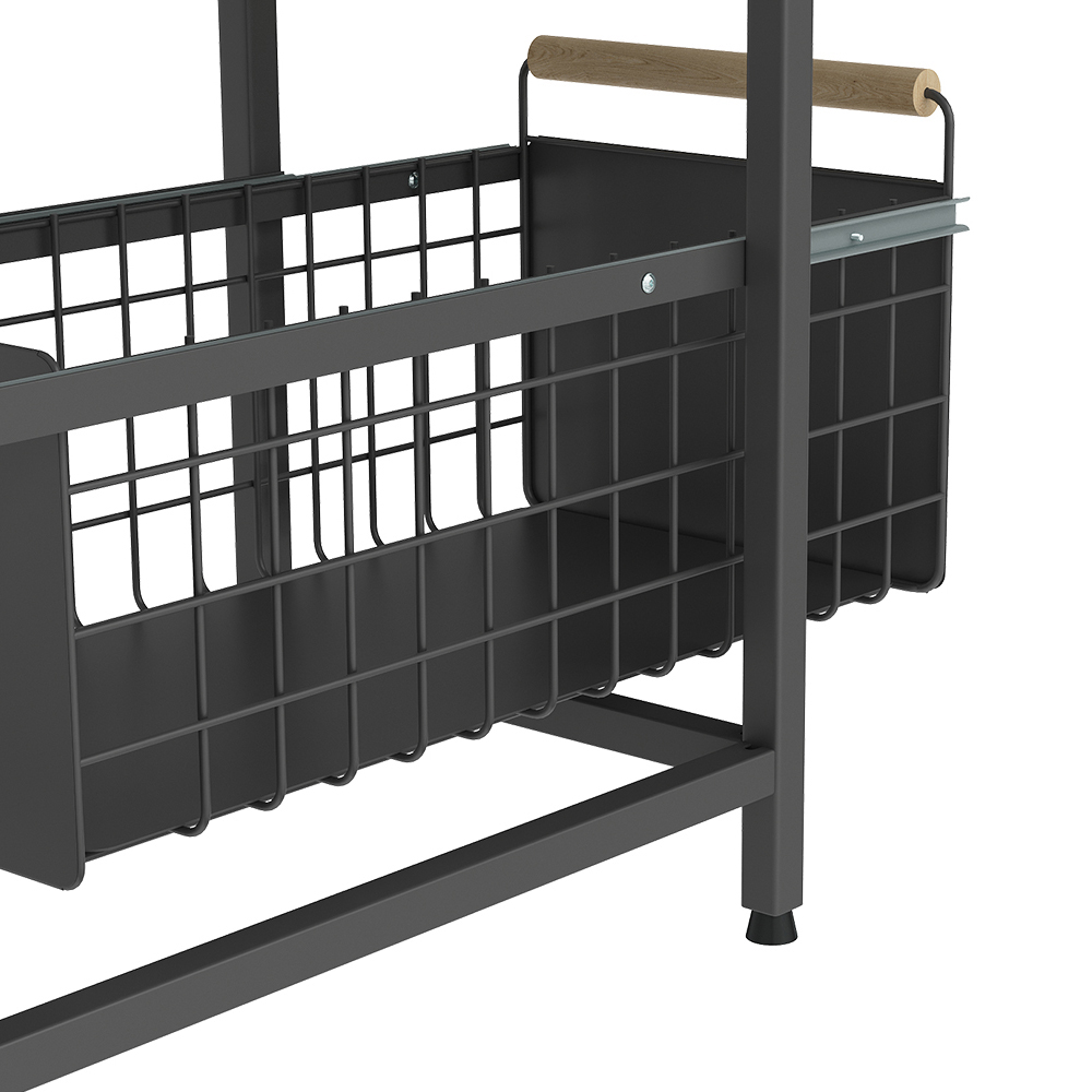 Living and Home 2 Shelf Black Pull-Out Cabinet Organiser 24.5cm Image 5