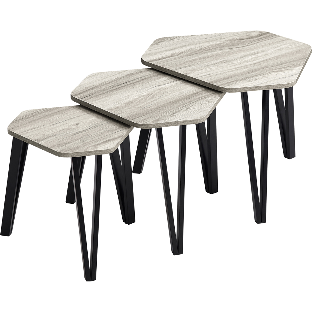 VIDA DESIGNS Brooklyn Grey Nest of Tables Set of 3 Image 2