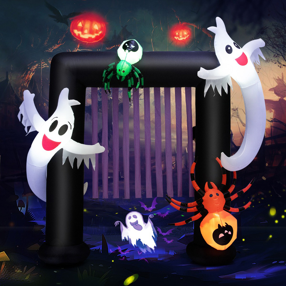 Costway 2 Haunted Ghosts Archway Inflatable Halloween Decoration 8ft Image 3