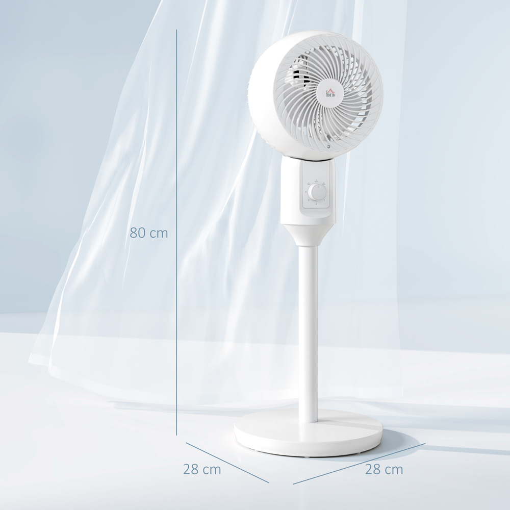 HOMCOM White Air Circulator Fan with Carry Handle 9 inch Image 9