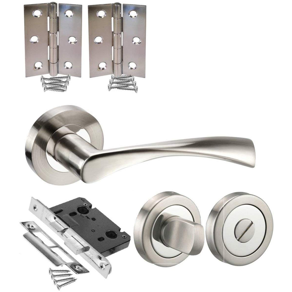 Golden Grace Dual Finish Astrid Bathroom Door Handles Set Image