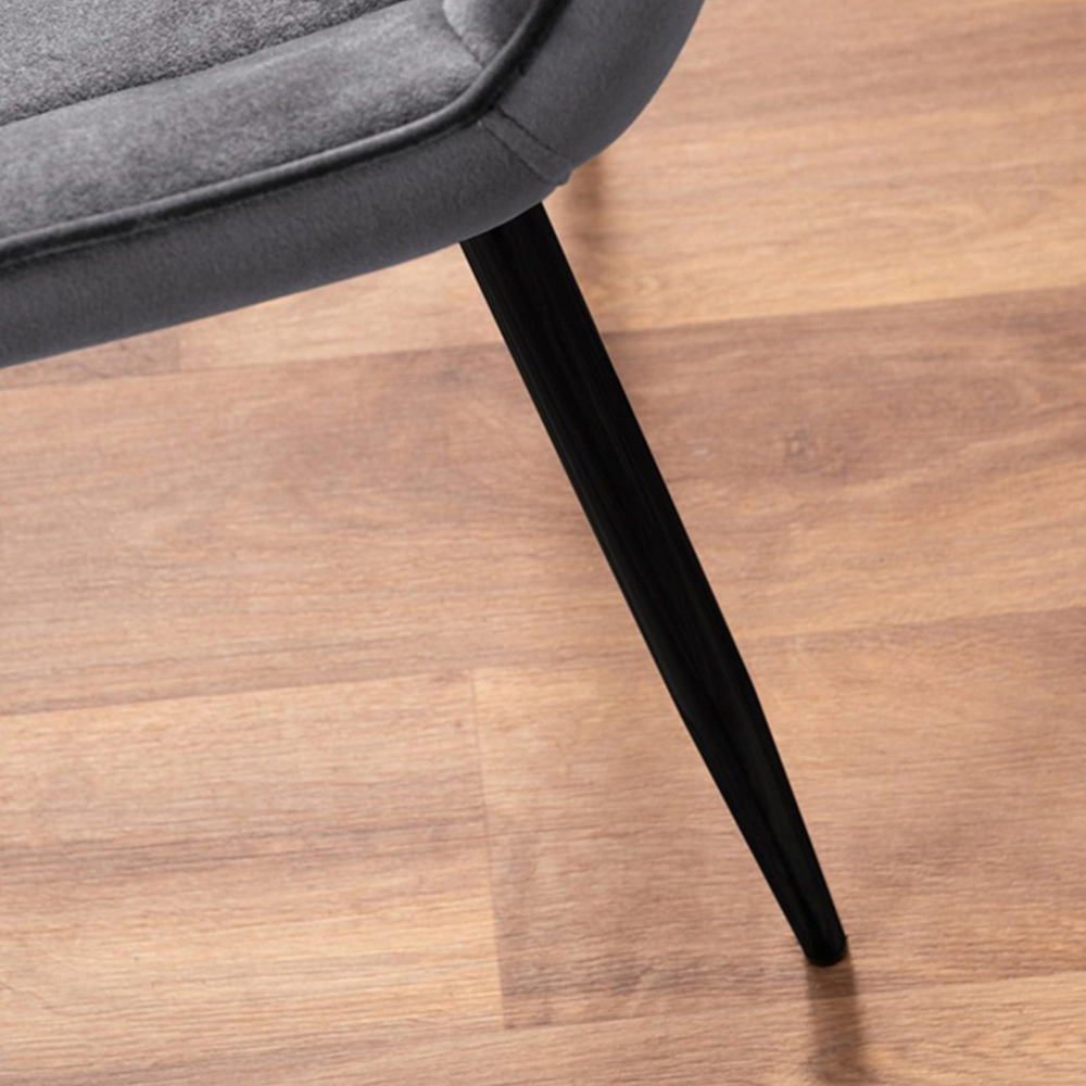 Furniturebox Molini Cesano 4 Seater Dining Set Black Gloss and Grey Image 6