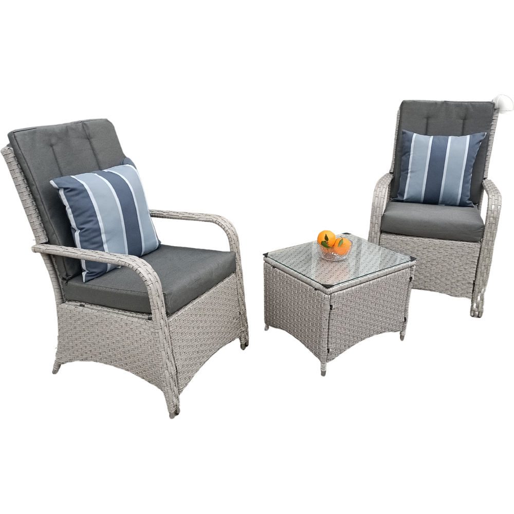 Outdoor Living Leigh 2 Seater Natural Wicker Rattan Bistro Set with Outdoor Cushion Image 6