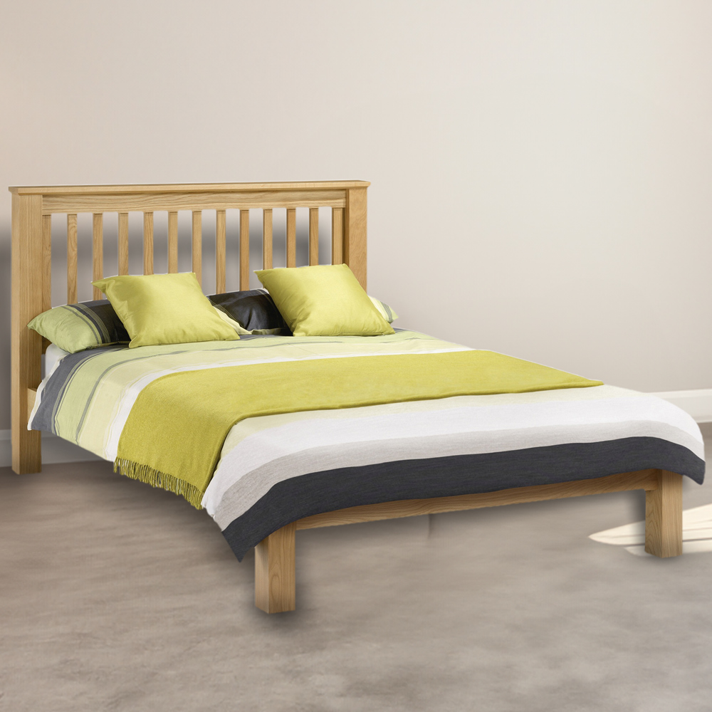 Julian Bowen Amsterdam King Size Oak Low Foot End Bed Frame Image 1