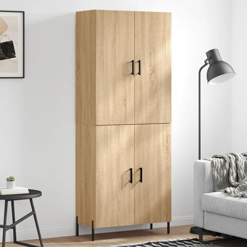 vidaXL 4 Door Sonoma Oak Highboard Image 1