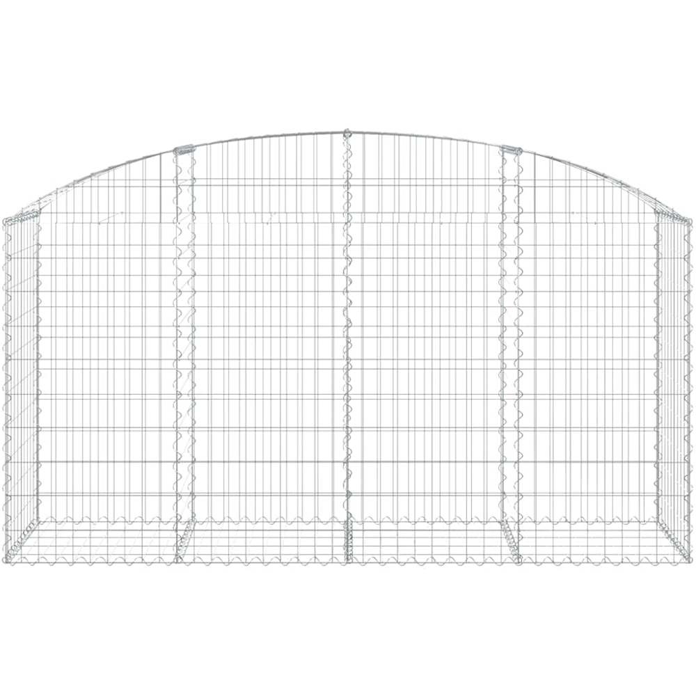 vidaXL Silver Galvanised Iron Arched Gabion Basket 200 x 50 x 100/120cm Image 2