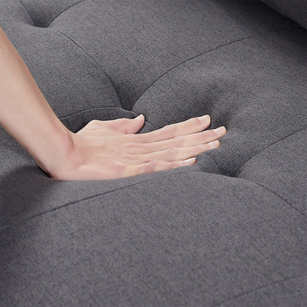 Furniture One 3 Seater Light Grey Linen Corner Storage Sofa Bed Image 6