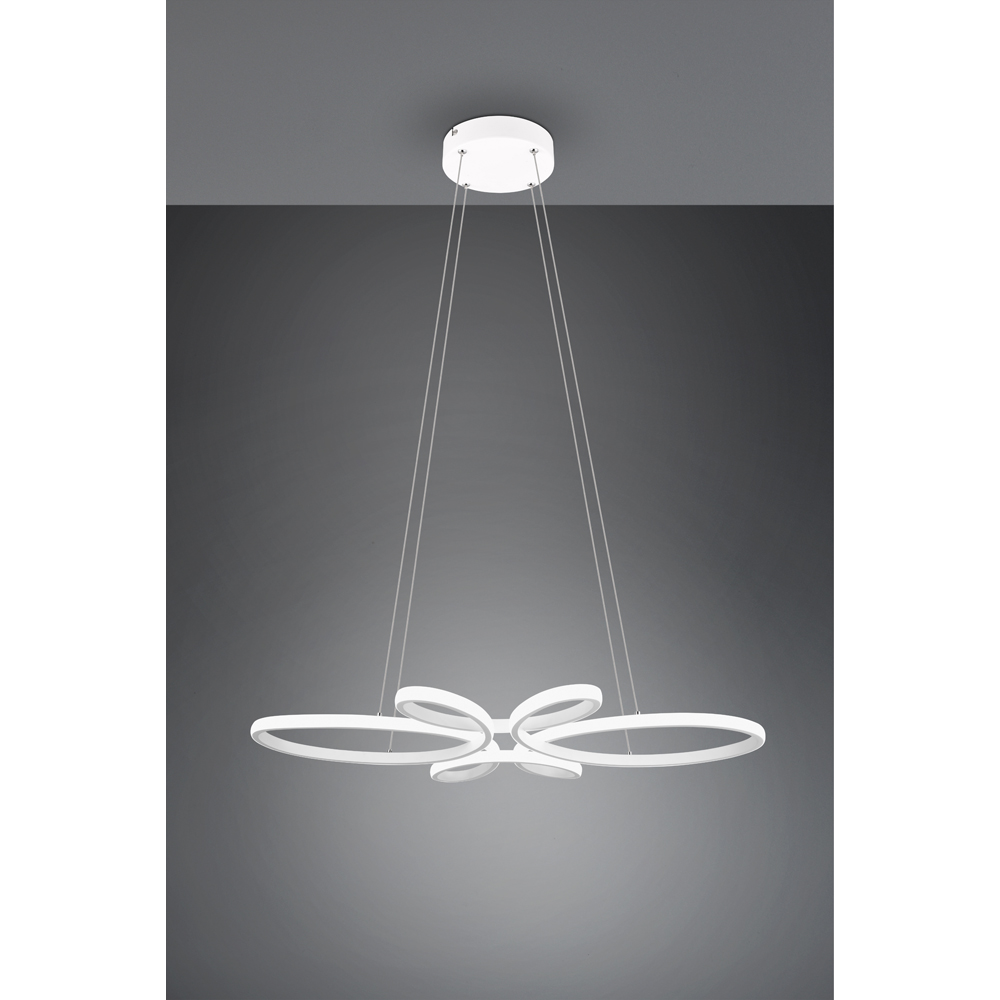 TRIO Fly White Matt Integrated LED Ceiling Pendant Light Image 5