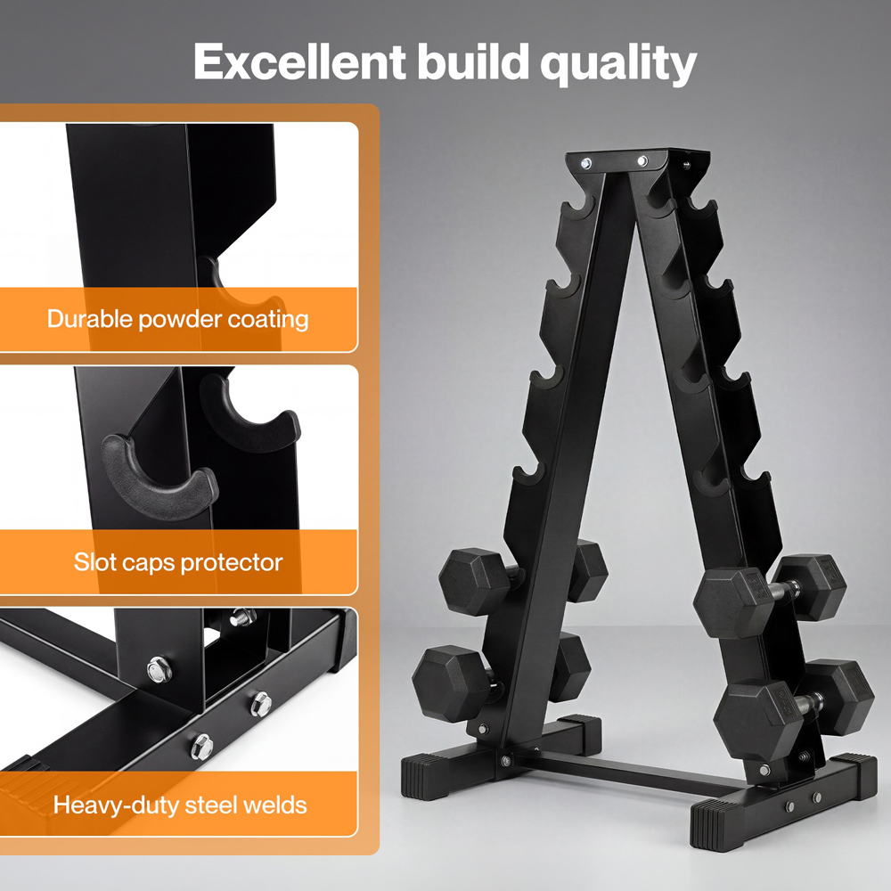 Centra 6-Tier Steel Dumbbell Rack Image 6