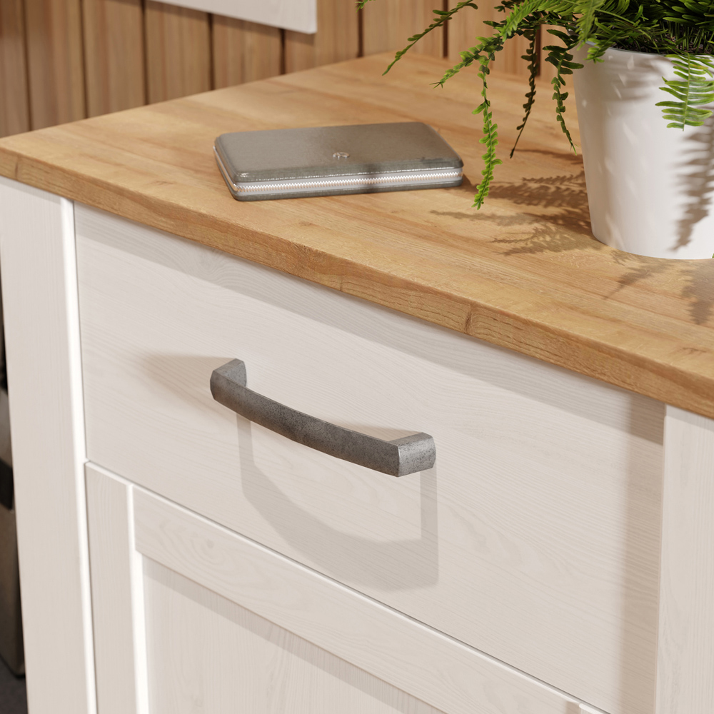 Florence Bohol Single Door Single Drawer Riviera Oak and White Shoe Cabinet Image 7