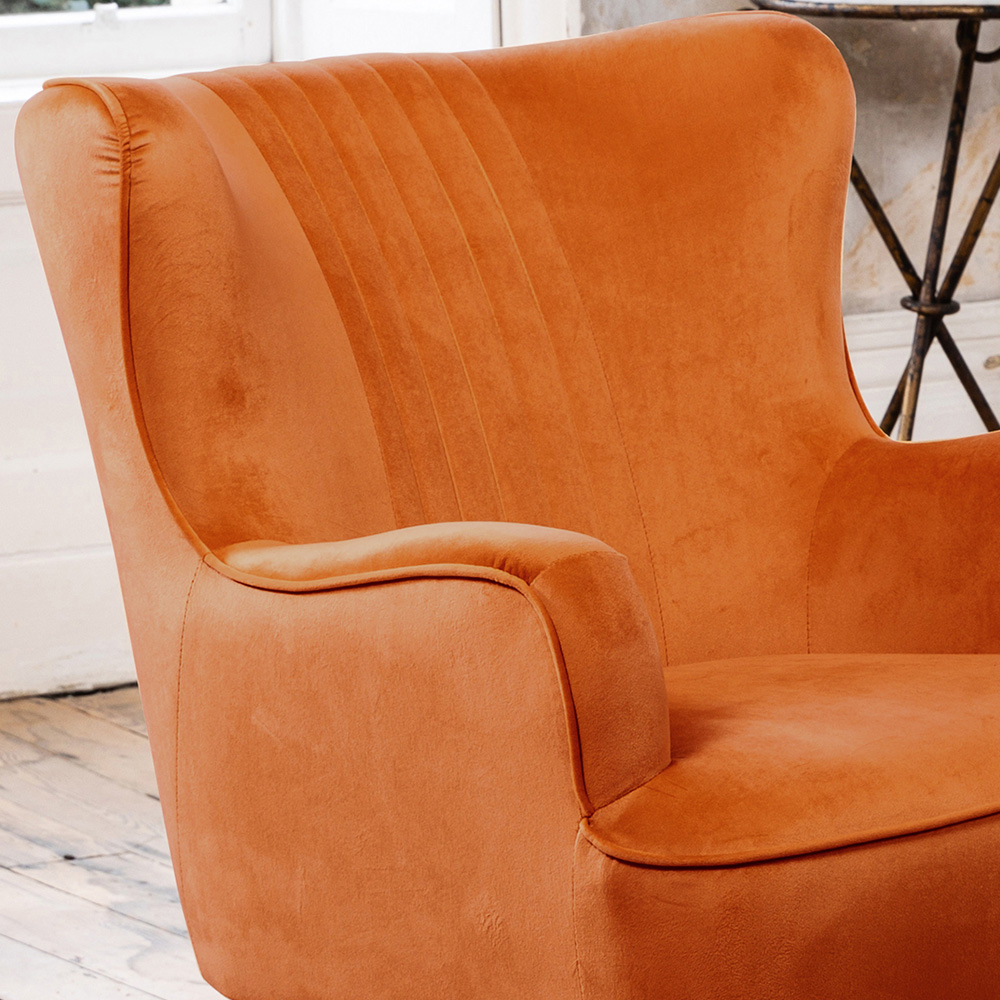 Artemis Home Madison Orange Velvet Accent Chair Image 2
