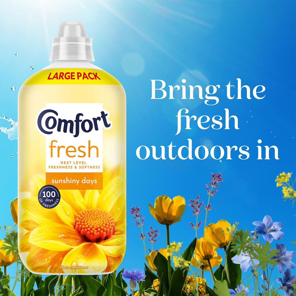 Comfort Fresh Sunshiny Days Liquid Fabric Conditioner 52 Washes 1.56L 6 Pack Image 6
