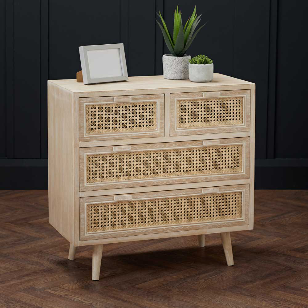 Toulouse 4 Drawer Light Oak Chest of Drawers Image 1