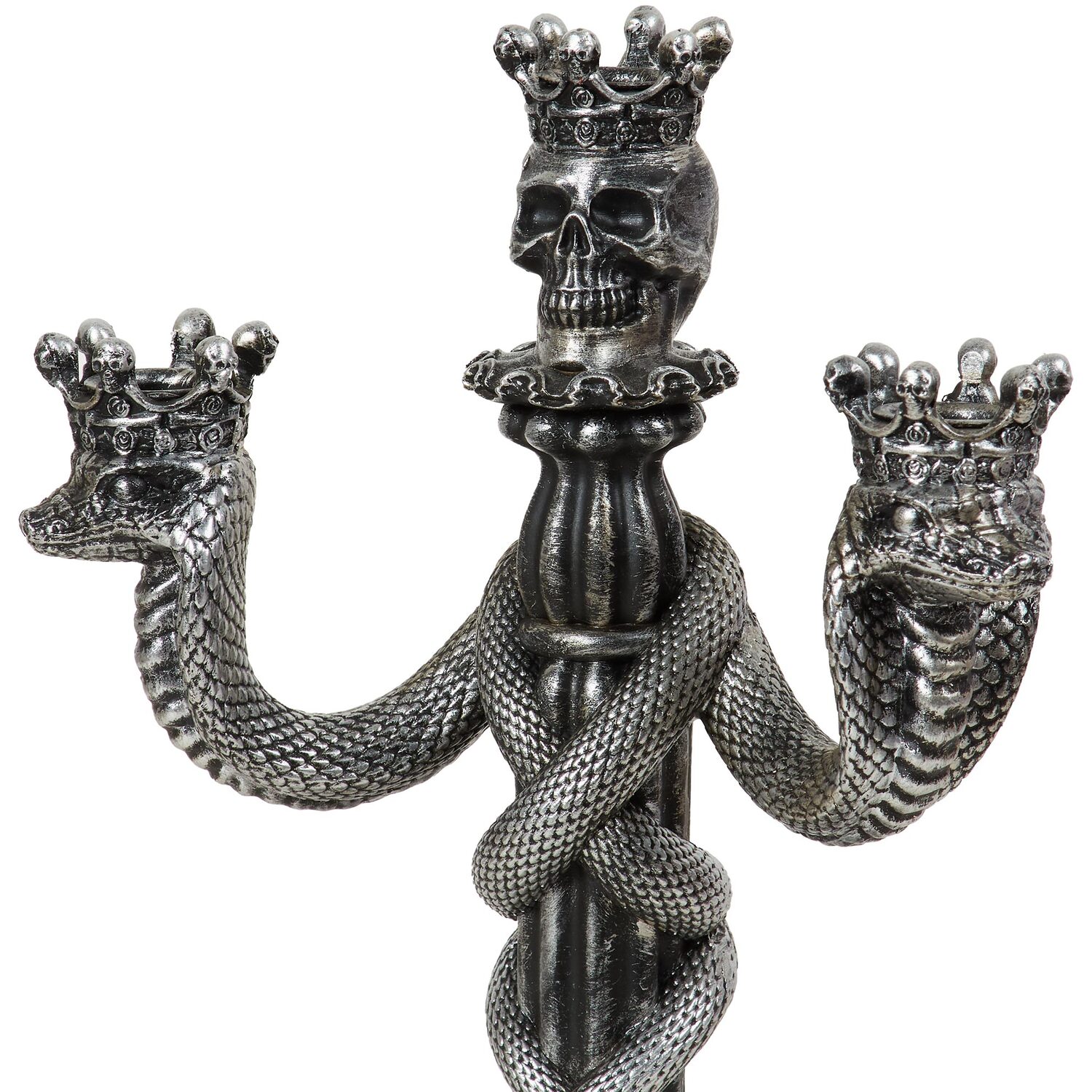 Skull Snake Candle Holder - Black Image 4